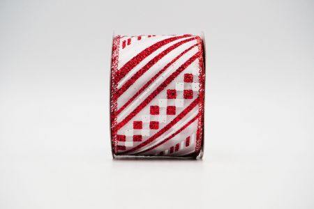 Retro Slant Stripes Wired Ribbon_KF6368GR-1-2_punainen